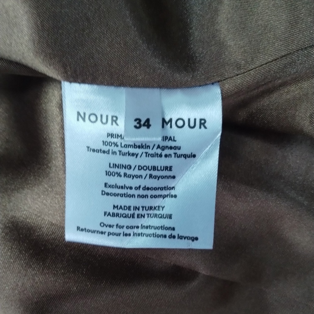 NWOT Nour Hammour Brown Leather Long Coat - XS equivalent - Picture 6 of 9